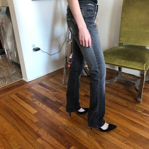 Vintage Y2K KSUBI TSUBI Distressed Straight Leg Denim Jeans - Charcoal Grey Wash - Picture 14 of 16